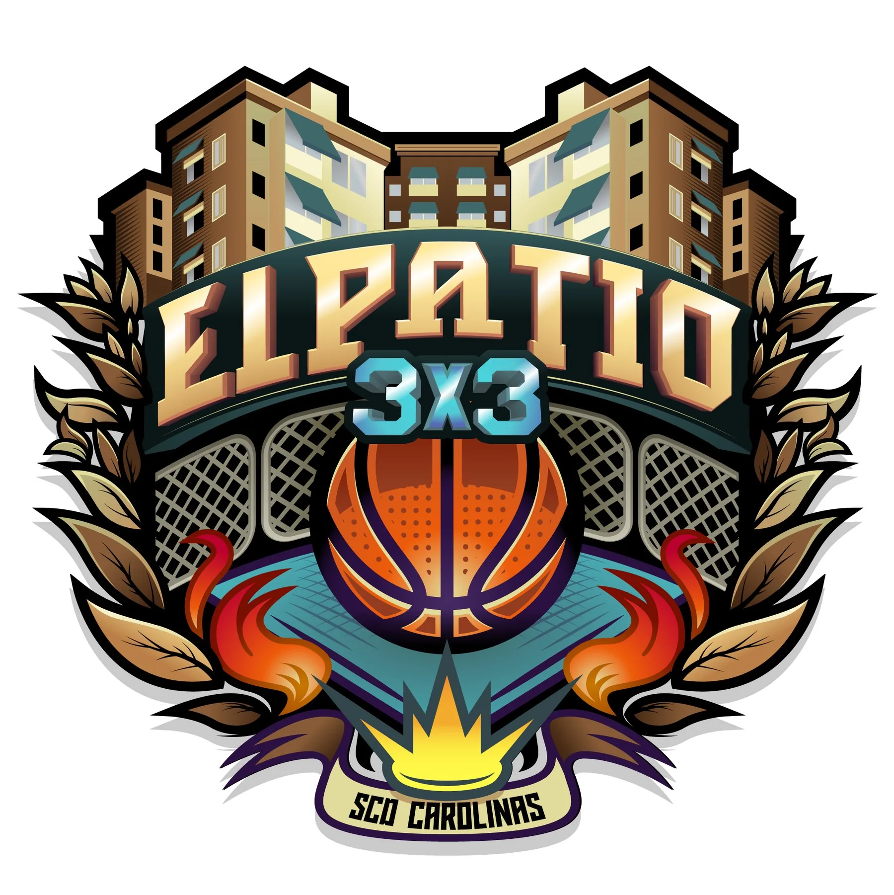 Emblema final de El Patio 3x3 a color