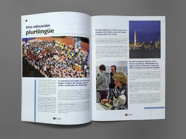 Lycée Français d'Alicante — doble página «Una educación plurilingüe»