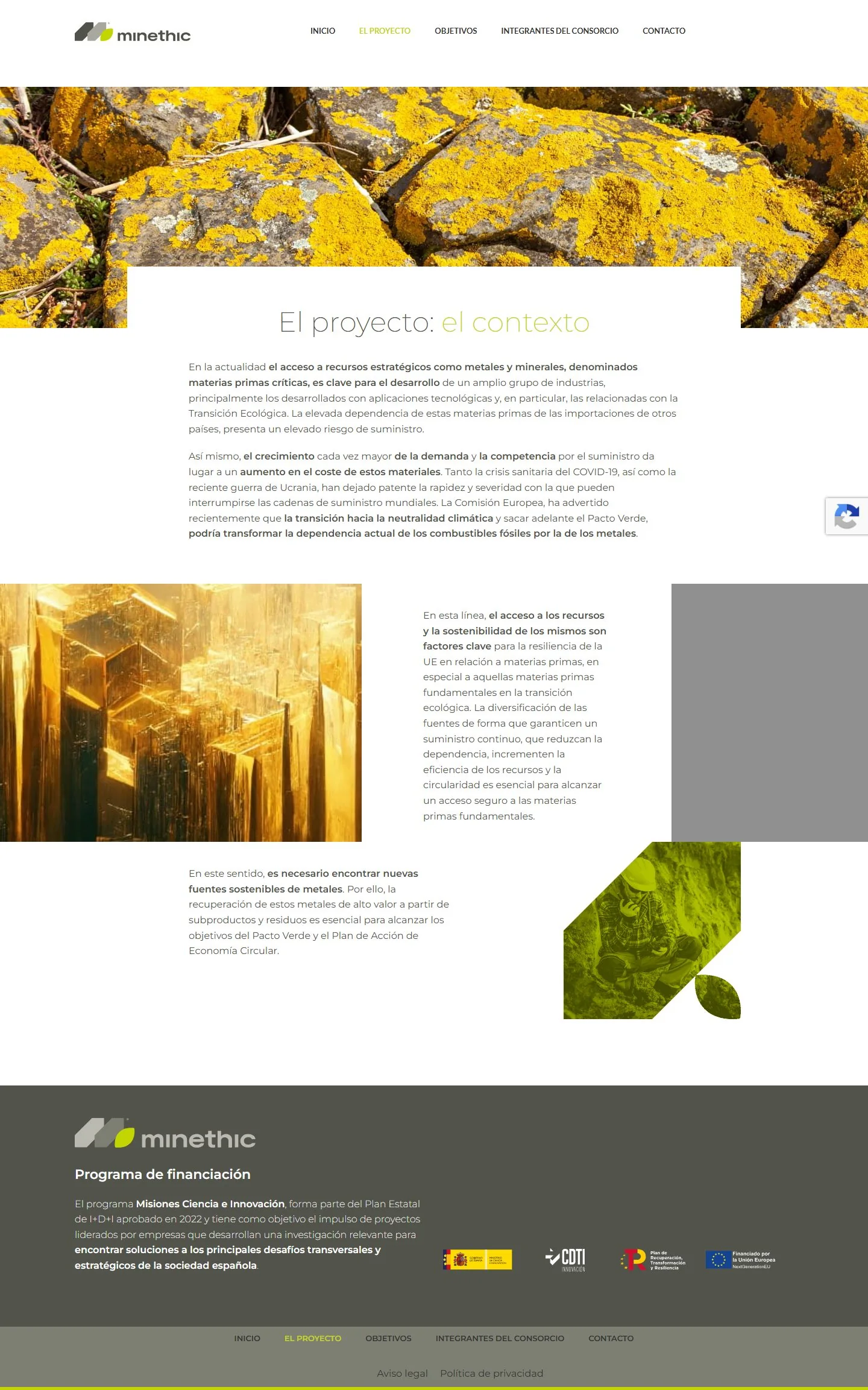 Página El proyecto, completa