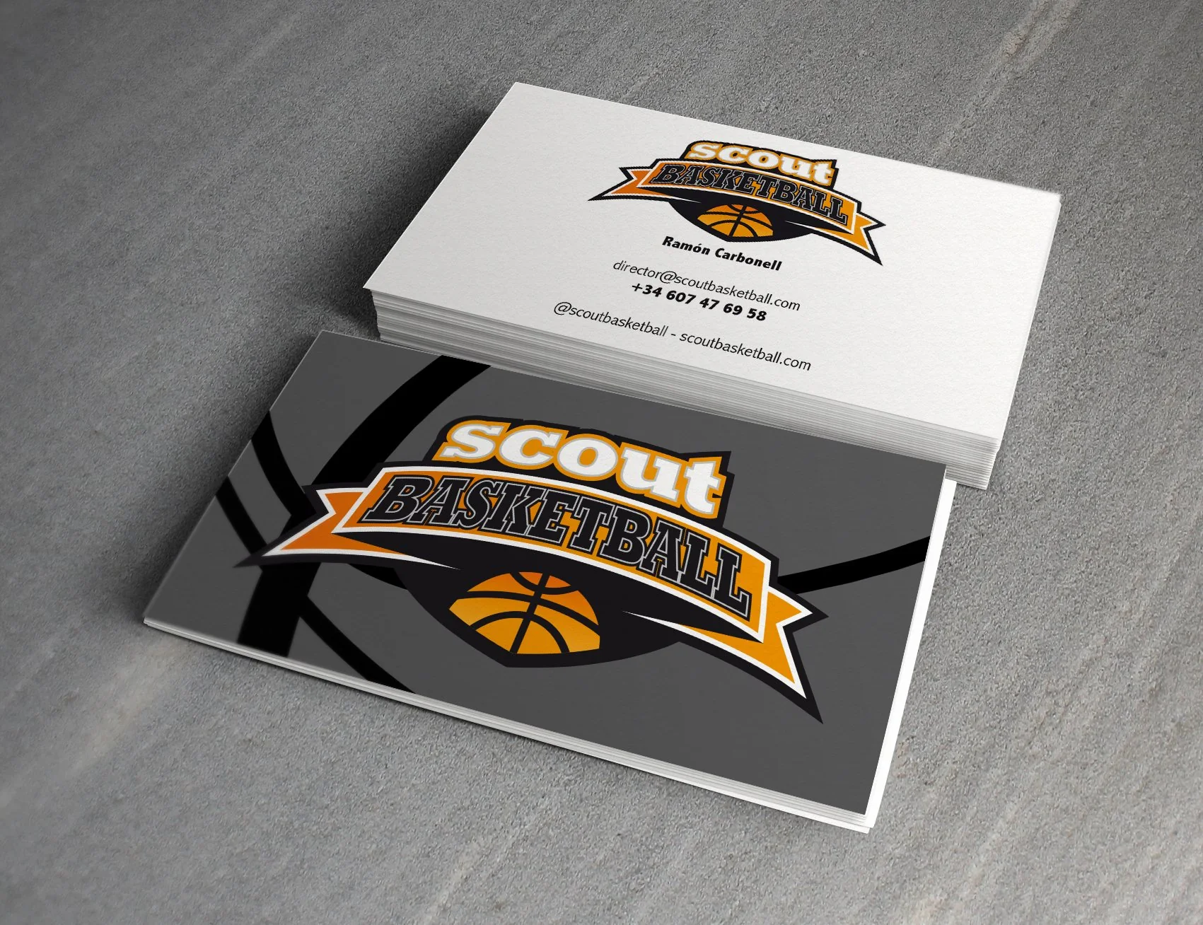 Scoutbasketball — tarjetas de visita